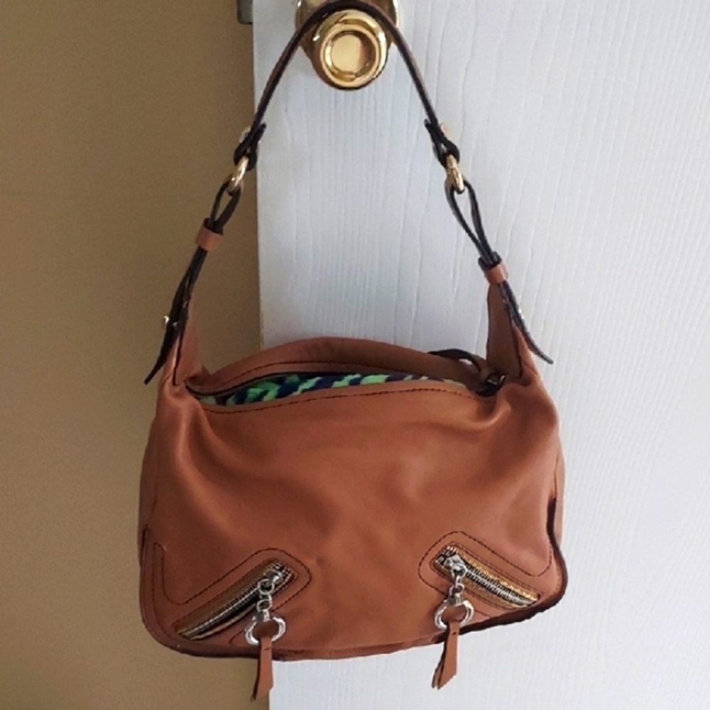 Francesco Biasia Tan and Brown Bag